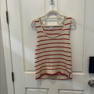 VGUC Evereve Marlowe sweater tank. Red/cream. Size medium